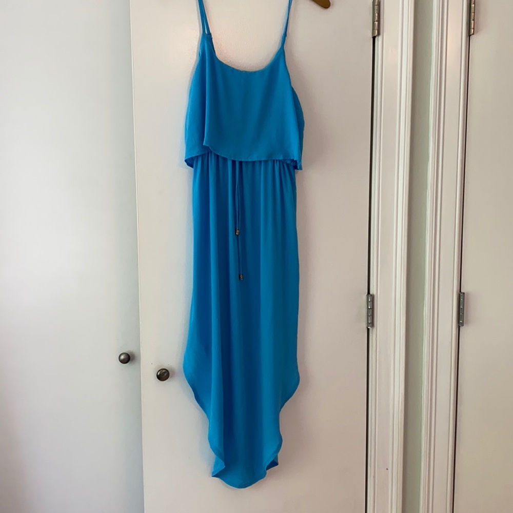 Blue size large NWT dress lite weight tie at waist